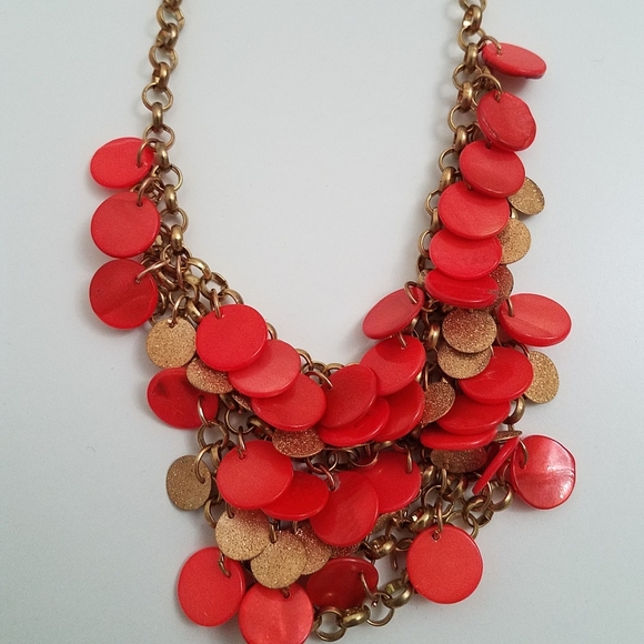 $10 Orange Statement Necklace with Earrings - Picture 6 of 6
